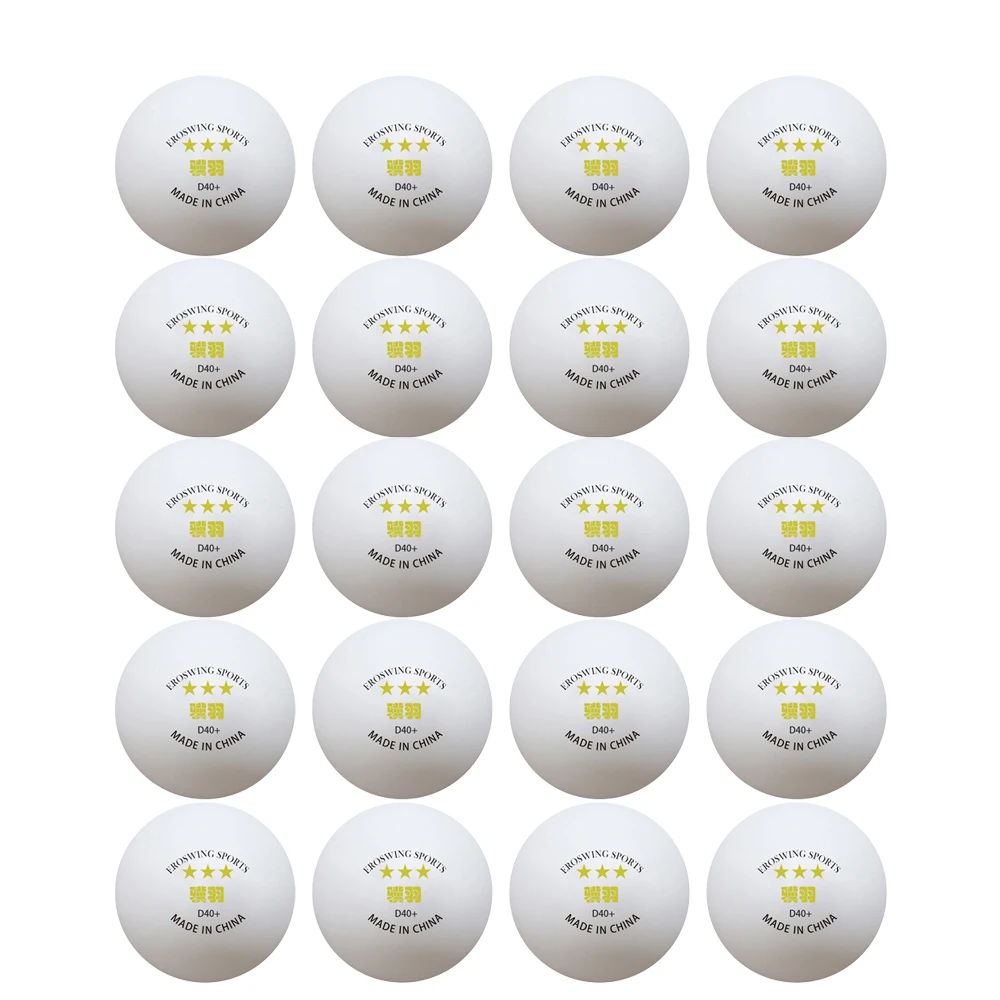 Description Picture 4 of item100pcs 3 Stars Table Tennis Balls Yellow Label Eroswing ABS 40mm+ Good Elasticity White Ping Pong Training Balls Table Tennis