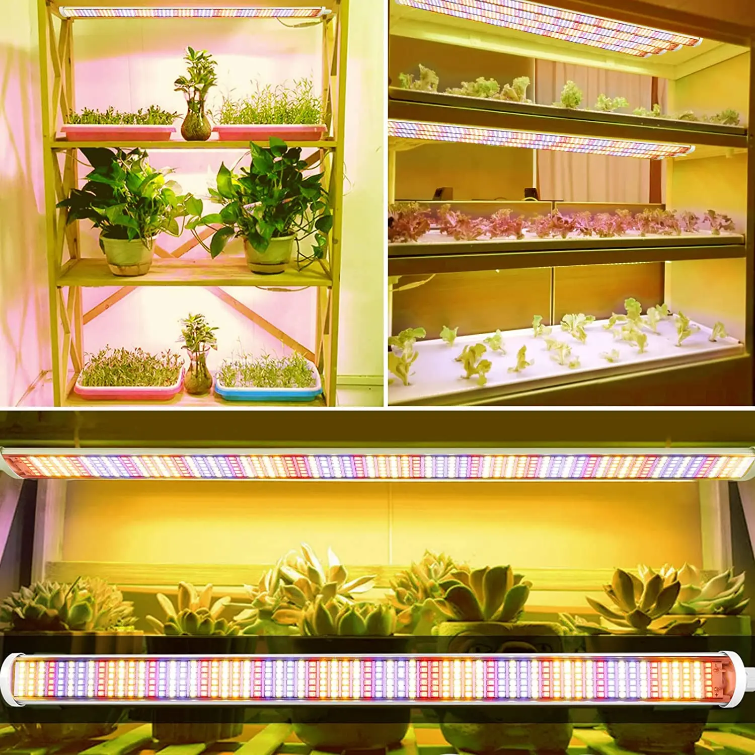 LED růst lehký 2 pack barů plný spektrum 390leds sazenice rostlina lampa časovač spínač pro growbox growtent hydroponie EU zátka