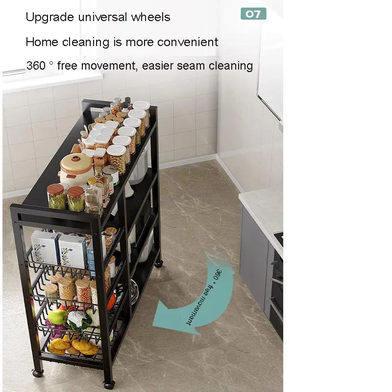 Multi Functional Cabinet Storage Rack For Fruits And Vegetables In Household Floor Standing Multi Story Dining Sideboard