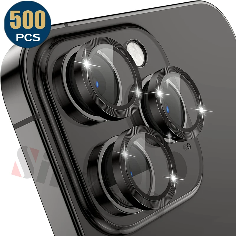 

Металлический объектив камеры в CD-стиле для IPHONE 15, 14 plus, 13, 12, 11 Pro Max, мини-объектив камеры из сплава, стеклянная защита экрана, 500 шт.