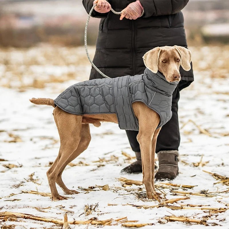 Winter Dog Clothes For Large Dogs Windproof Soft Quilted Warm Dog Jacket Adjustable Reflective Water Repellent Snow Big Coat