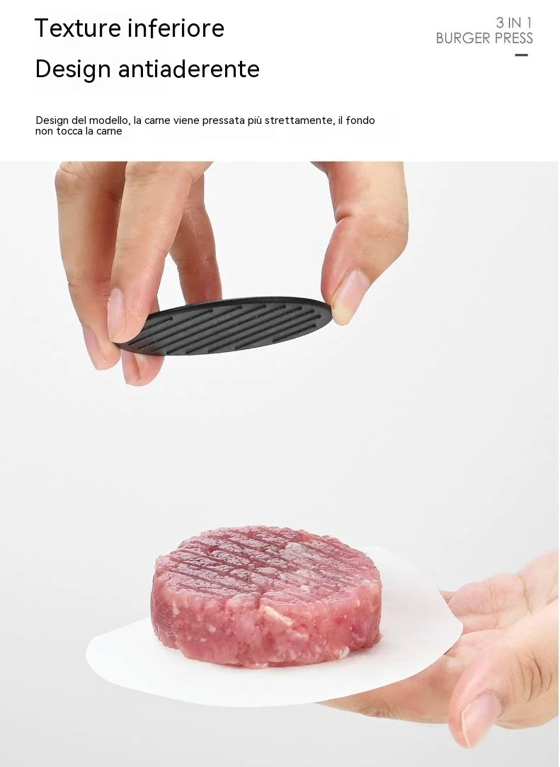 Round Patty press manual Hamburger Patty press rice ball mold Plastic hamburger meat tool manual