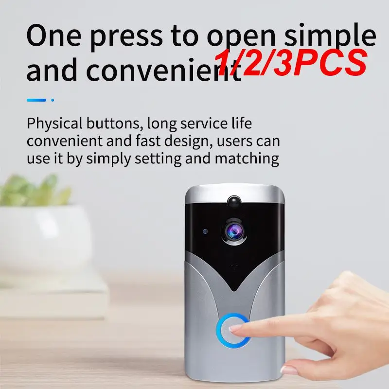 

1/2/3PCS Intelligent Doorbell -10℃50℃ Remote Wake-up Video Intercom Big Vision Voice Call Video Doorbell Security Camera