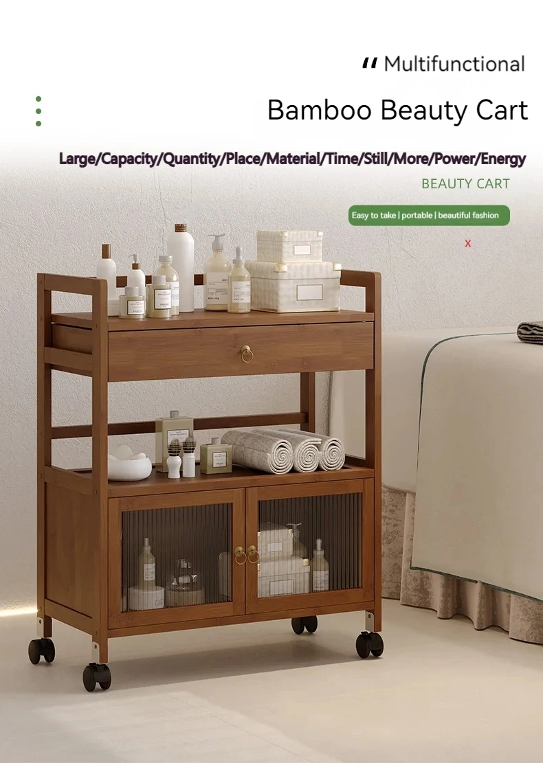 Description Picture 2 of itemCosmetic Beauty Cart Salon Trolley Tool Rolling Tattoo Lash Tea Salon Trolley Spa Make Up Chariot Coiffure Salon Furniture WKST