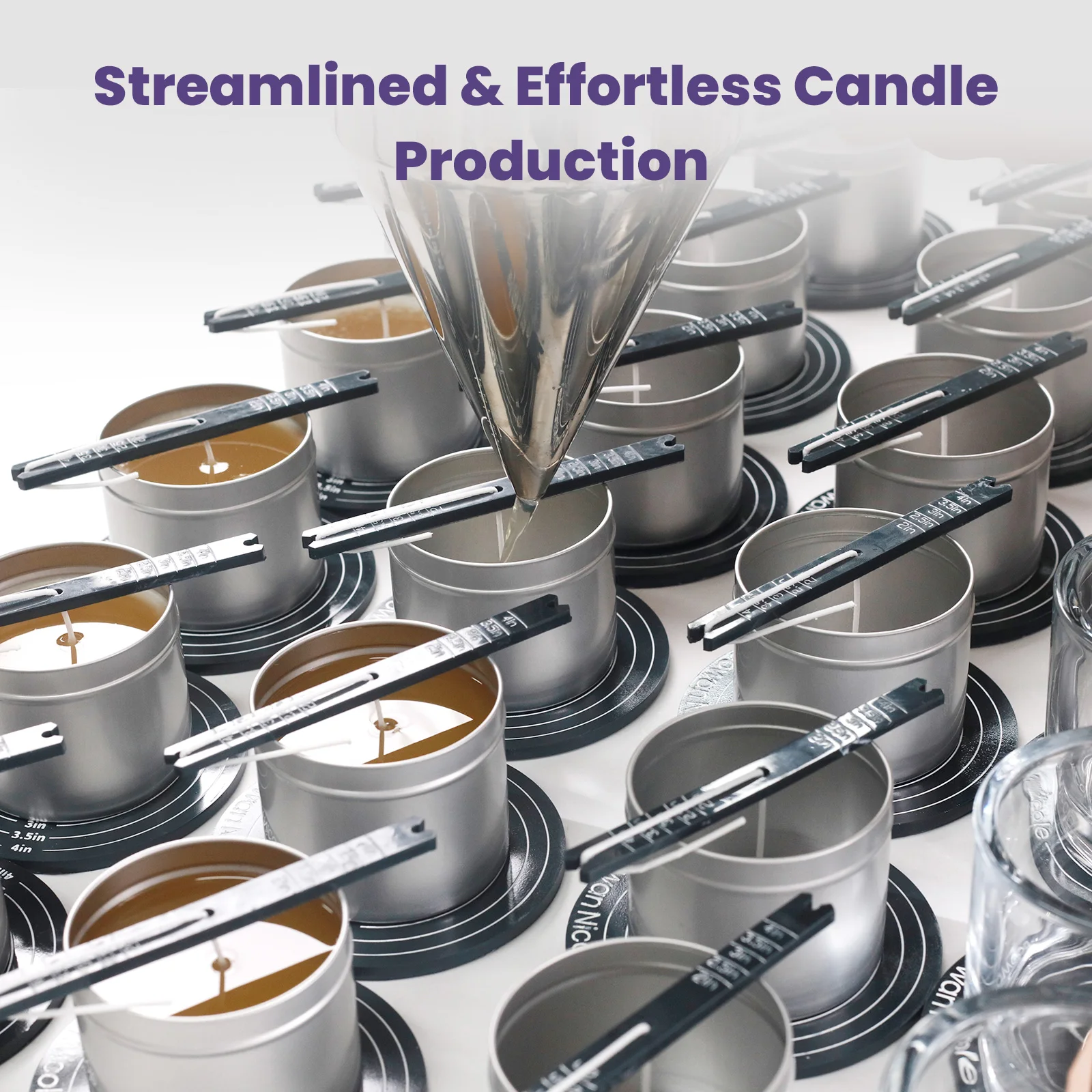 Nicole Quick Magnetic Candle Wick Centering Setter Tool & Wick Holder Candle Centering Device for Candle Making