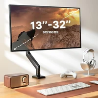 Single Monitor Bracket Up To 32 Inches And 19.8 Lbs Per Screen Computer Desk Mount Stand Adjustable Gas Spring 2