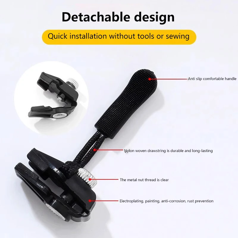 10/15Pcs Zipper Repair Kit Universal Instant Zipper Repair Replacement Fix Sliding Teeth Head 3 Different Size