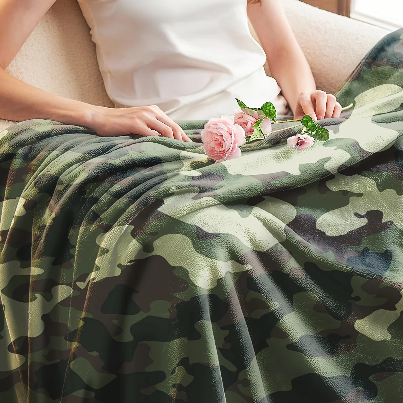 Flannel Realtree Camo Fleece Blanket ARISTURING Camo Hunting Camouflage  Forest Throw Blanket Super Soft