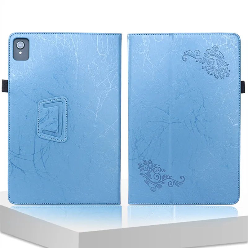 Embossed Funda For Yadro Kvadra_T 10.95" Tablet PC Magnetic Cover Case with Hand Strap - 2
