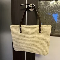 Sangle de sac en cuir PU faite à la main, 2 pièces, poignées de remplacement pour sacs tissés à la mode, accessoires, bricolage, sac à main à bandoulière, fourre-tout 4