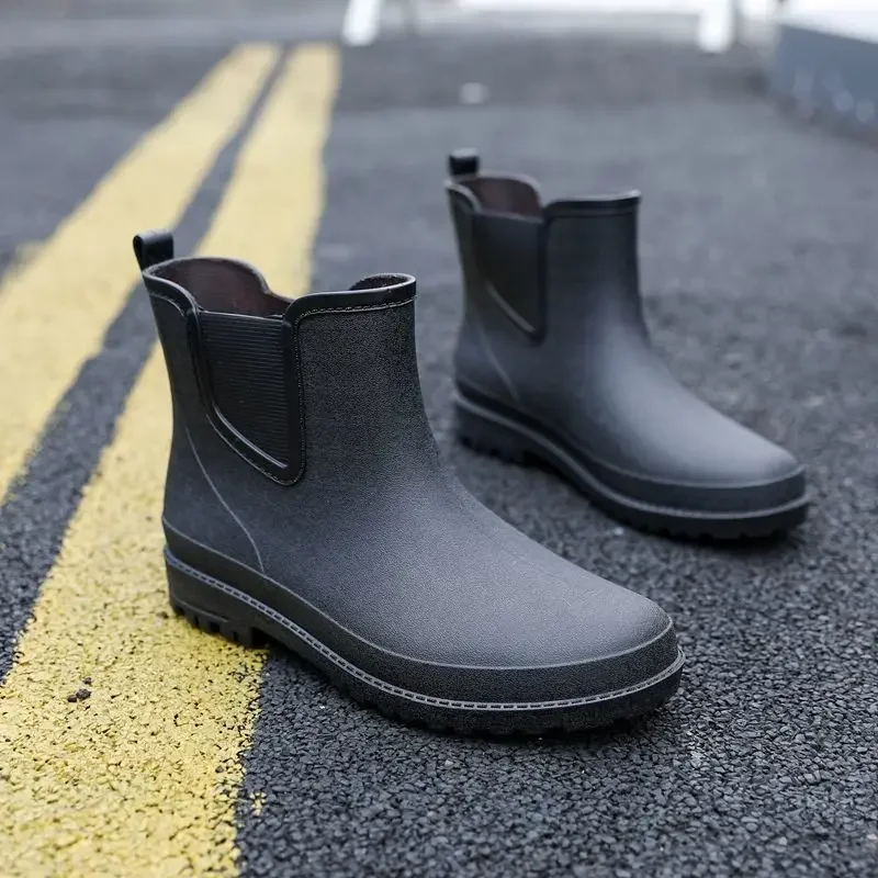 Bottes de pluie cuisine homme cheville noires imperméables antidérapantes qualité professionnelle