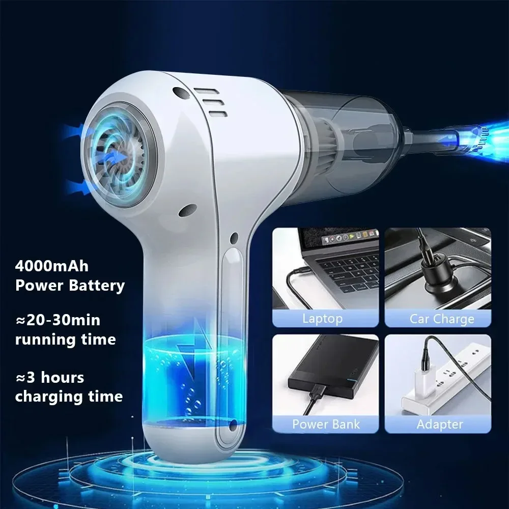 Car Vacuum Cleaner 4 In1 Wireless Vacuum Cleaner Handheld Vacuum Pump For Car Cleaner Cordless Powerful Nail Pump Car Accessory 3