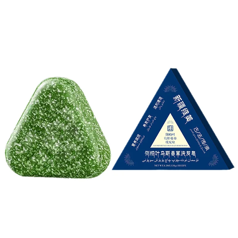 plant shampoo Usman Grass Shampoo Soap Platycladus Orientalis Leaf Polygonum Multiflorum Oil Control Dandruff Removing Shampoo Bar