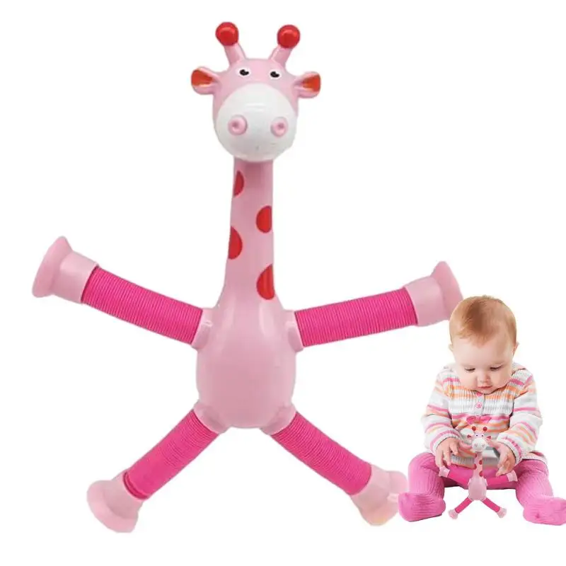 Cartoon Giraffe Toy Telescopic Suction Cup Giraffe Puzzle Stretchy