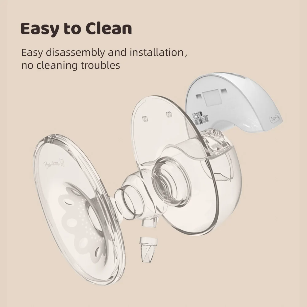 Wearable Breast Pump Hands Free Electric Breast Pump for Breastfeeding 4 Modes 12 Suction Level Low Noise Built-in Battery