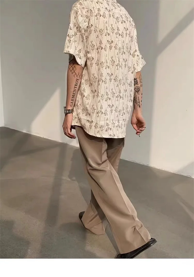 Hawaiian Shirt for Men Small Flower Cuba Collar Vintage Holiday Beach Couple Clothing Male Top Summer 2024 5