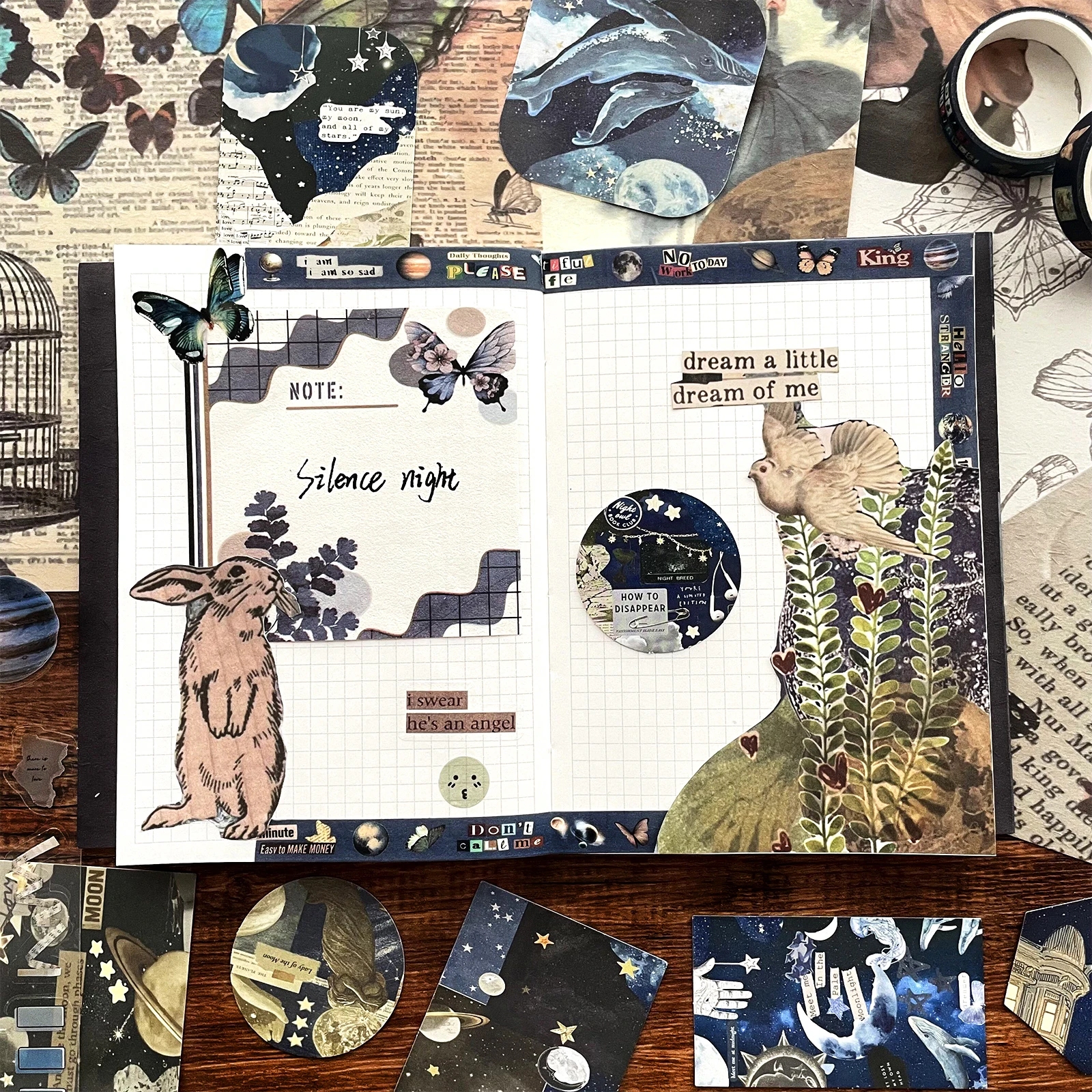 368pcs/box Scrapbooking Set DIY Diary Photo Album Vintage Stickers Scrapbook Paper Stationery Collage Junk Journaling Gift Box