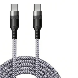 USB Type C to C Cable - Long, Durable 60W Fast Charging Cord - 3m (Grey)