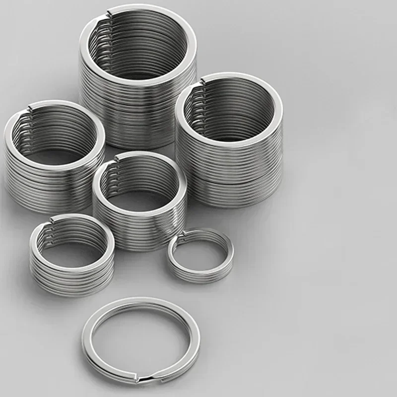 25 Portachiavi Rotondi In Acciaio Inox 304 – Kit 5 Misure (15-35mm) Per Chiavi, Fai Da Te, Accessori