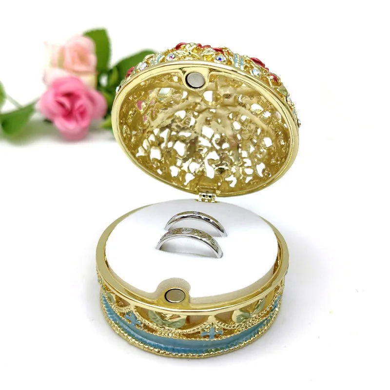 New Floral Crown Shape Metal Jewelry Trinket Box Ring Jewerly Box for Ring Holding