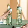 800ml Large Capacity Plastic Transparent Water Bottle With Straw Drinking Portable Sport Cup Kid School Outdoor Sport Camping 2