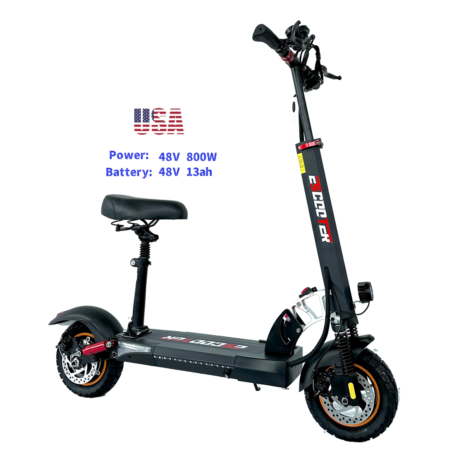 48V 800W electric scooter max load 120kg fast speed 13ah 21ah lithium battery 10inch tire adult e scooter China warehouse stock