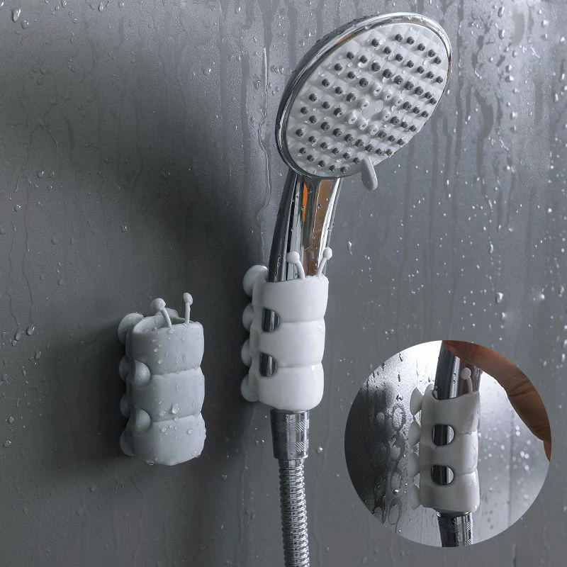 New Movable Shower Head Holder With Suction Cup Adjustable Reusable Silicone Punch-free Shower Holder Bathroom Hooks Accessories