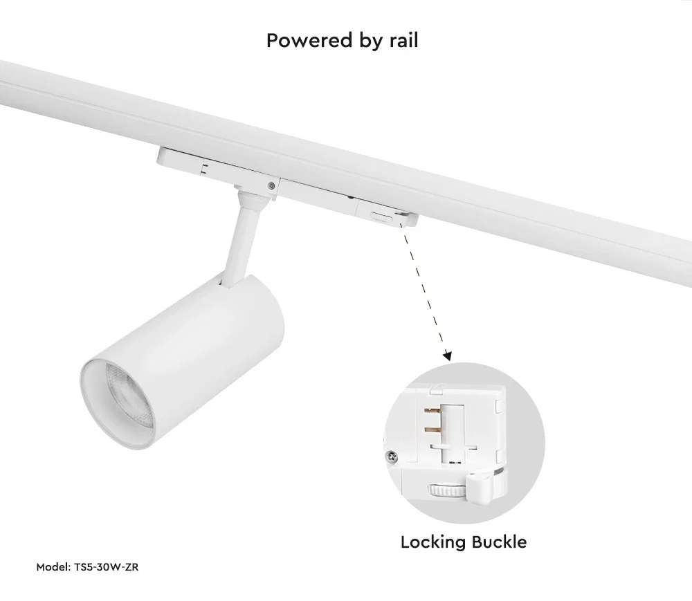 Miboxer Zigbee 3.0 + 2.4G 트랙 라이트, RGB + CCT 트랙 스포트라이트, 투야 앱, 30W 스포트라이트 레일 타입 램프, 2.4GHz 원격 앱 제어