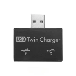 USB Splitter Hub Adapter with Dual Female Ports (Black)