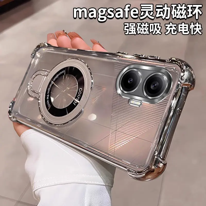 Luxury Airbag Electroplating Bracket TPU Shockproof Bumper Case Cover