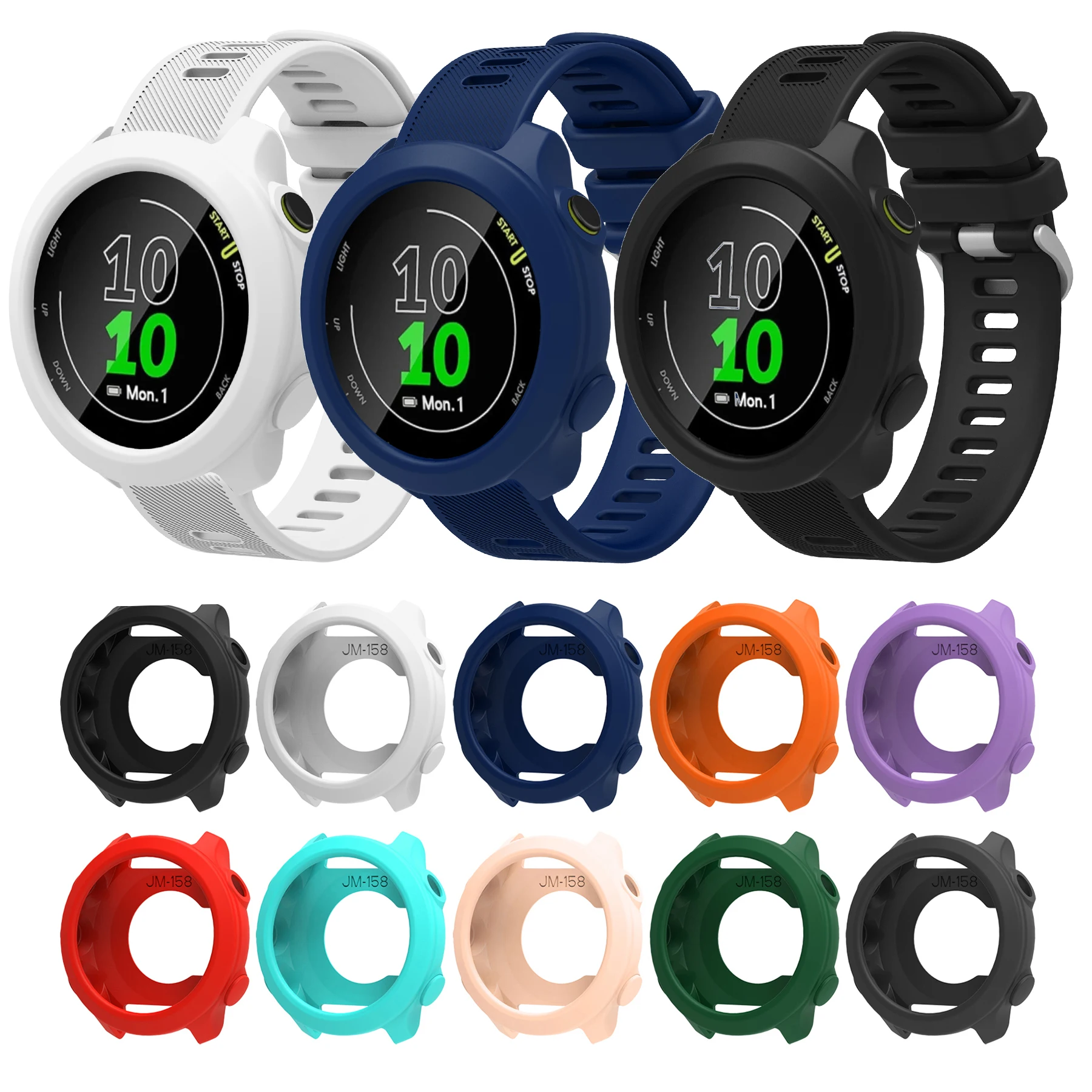 Durable Silicone Strap with Protective Case for Smartwatch Replacement