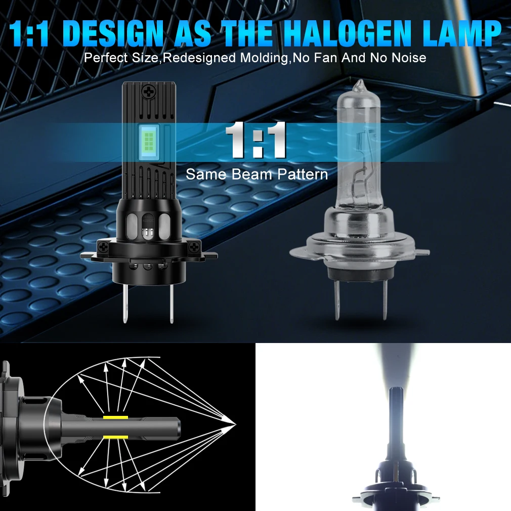 H8 H11 LED 자동차 헤드라이트 전구 캔버스 9005 HB3 9006 HB4 CSP LED 헤드램프 100W 터보 팬리스 자동차 램프 6000K 12V