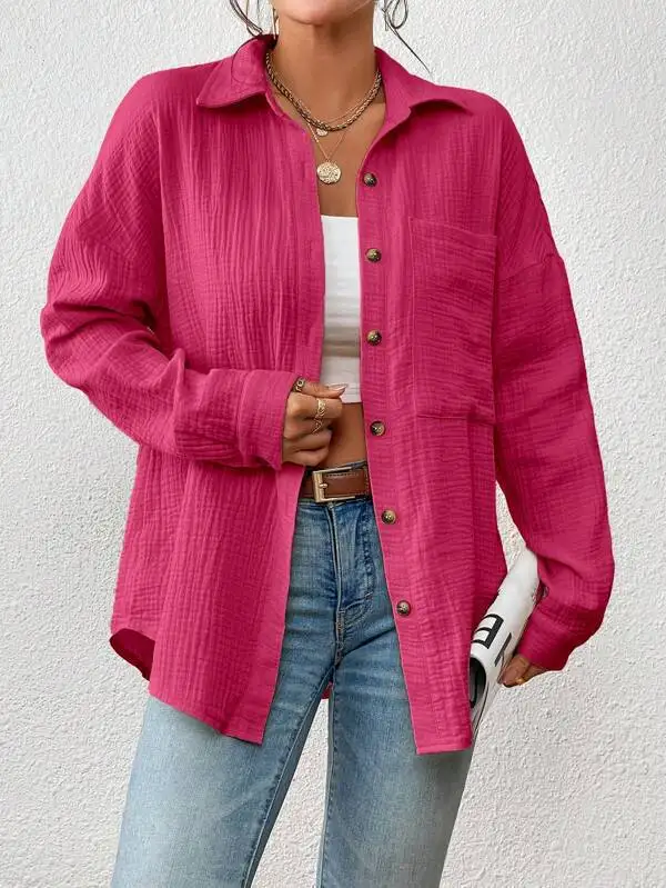 Camisa Feminina Manga Longa Viscose