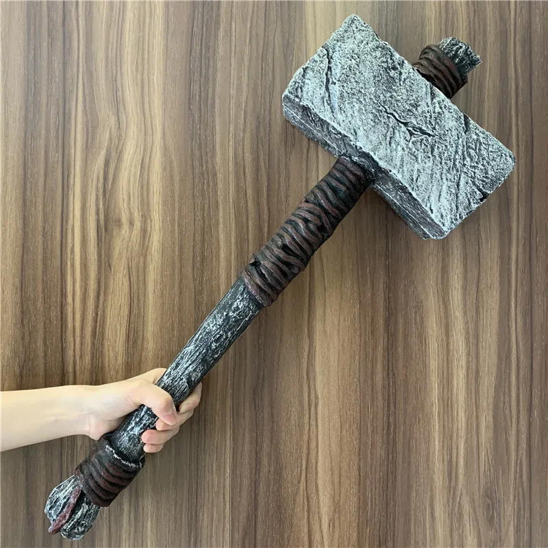 Fighting Hammer 1:1 Cosplay War Sacrifice Hammer Prop Cos Primitive Tribe Hammer Safety Pu Weapon Gift 63cm - Toy Swords - AliExpress