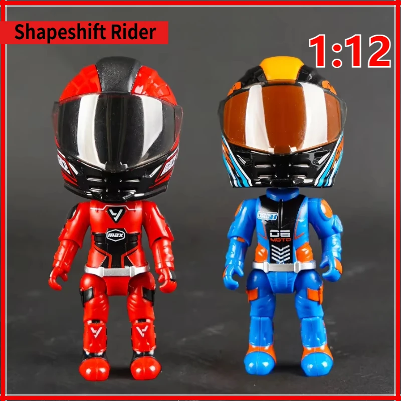 1:12 Alloy Motorcycle Helmets Q Edition Rider Model Collection Exquisite Decorative Toys Perfect Birthday Gift for Enthusiasts