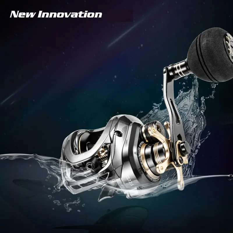 Baitcasting Reel SOLOKING GKA300 Baitcasting Reel 9.5KG Drag 10 Bearing 6.4 Gear Ratio Drag Clicker Single Power Handle