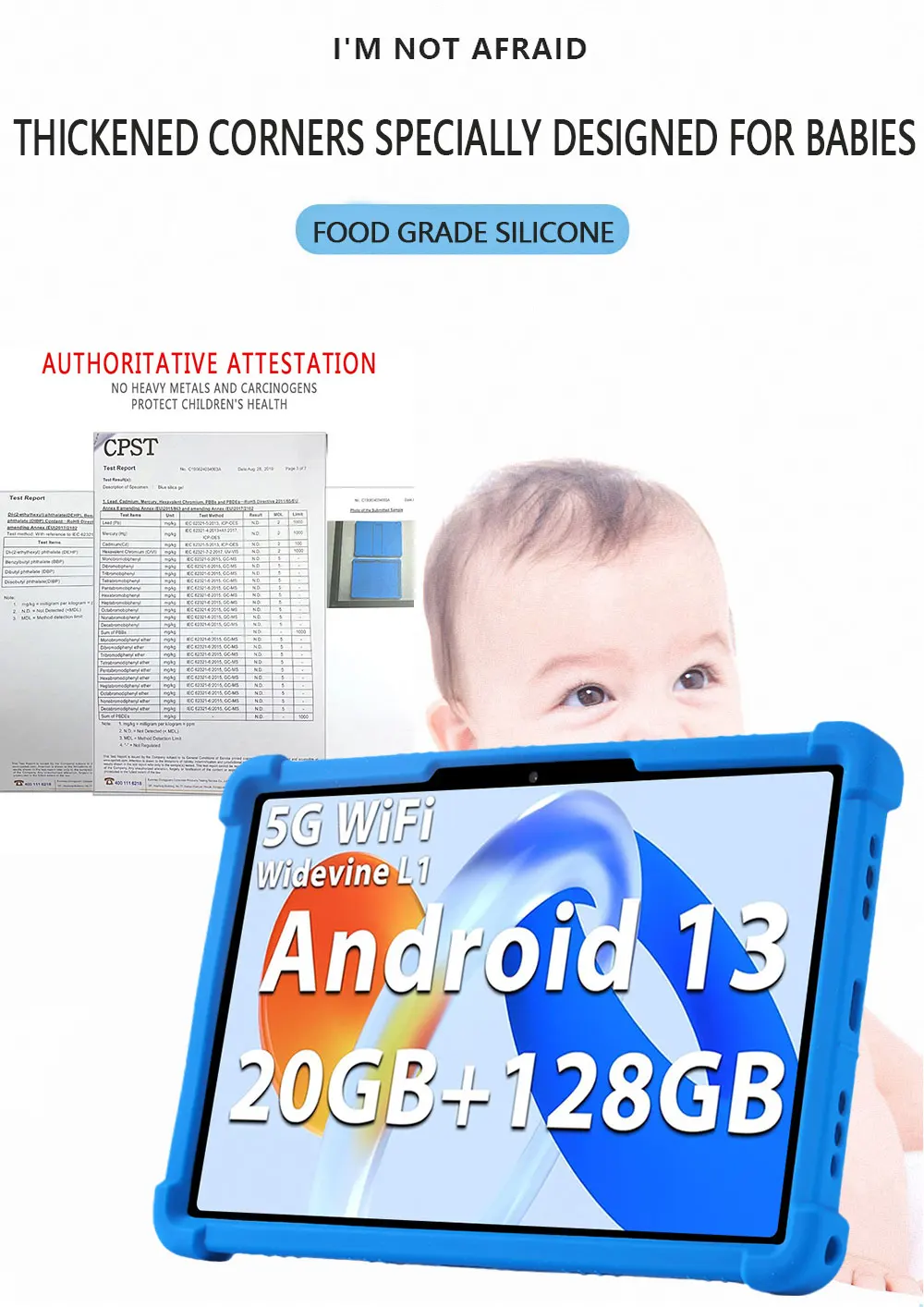 Tablet, Silicone macio, suporte ajustável, recortes precisos