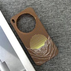Ultra - Thin Carbon Fiber Texture Case with Moon Up Pattern - Stylish, Hard PC Protective Cover for VIVO X300 (Gold)