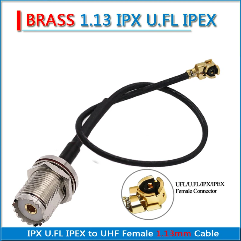 1.13 UFL U.FL - PL259 SO239 M UHF 남성 여성 직각 90도 와셔 너트 커넥터 RF 점퍼 1.13mm 케이블