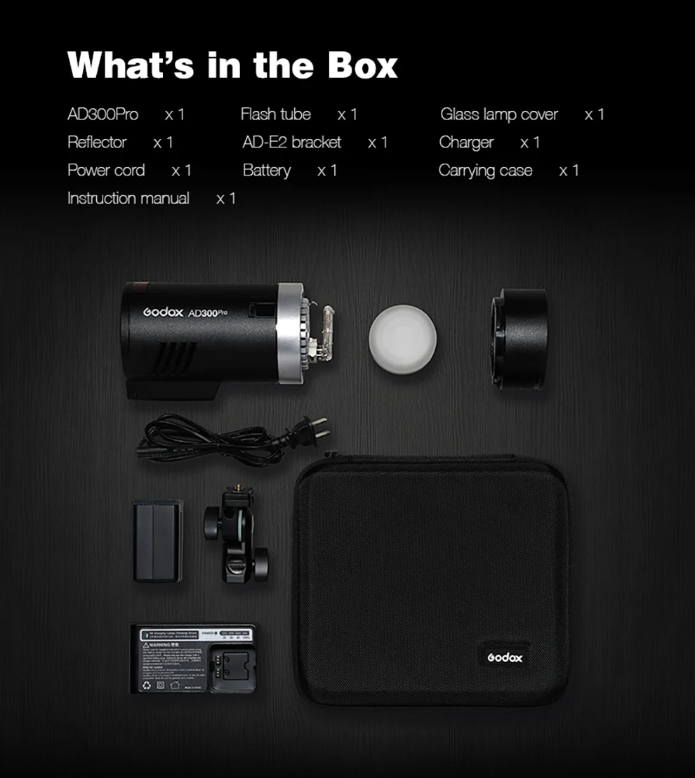 In Stock Godox AD300Pro Outdoor Flash Light 300Ws TTL 2.4G 1/8000 HSS with Batte