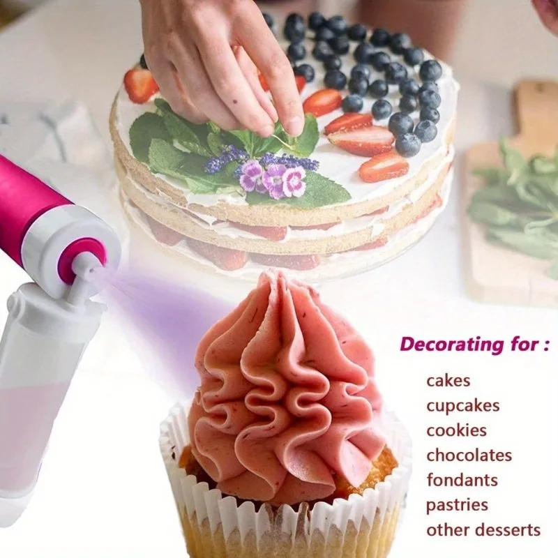 Manual Airbrush Spray Gun for Cake Decorating Baking Tool Ideal for Dessert and Cookie Making Perfect Party Kitchen Supply