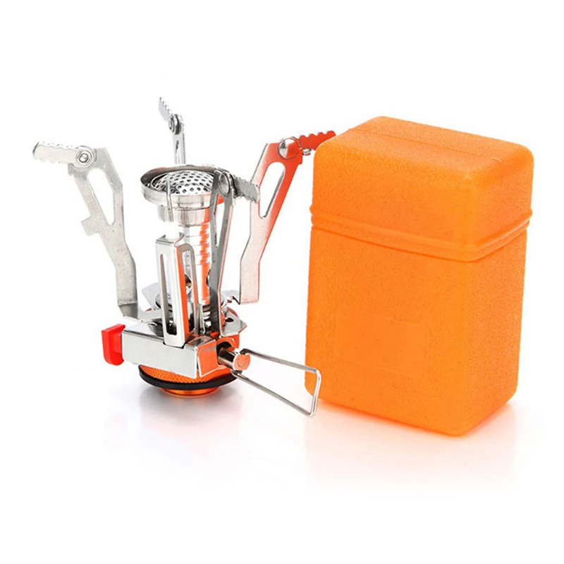 Gas Cooker Portable Outdoor Camping Aluminum Alloy Ultra Light Picnic Cooking Camp Stove Survival Furnace with Box