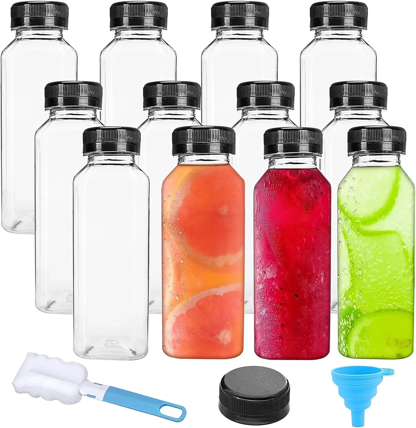 Botellas de plástico transparente de 16 oz personalizadas con tapas  Fabricantes, proveedores, fábrica - Botellas de plástico transparente de 16  oz de alta calidad con tapas en existencia - Penghuang