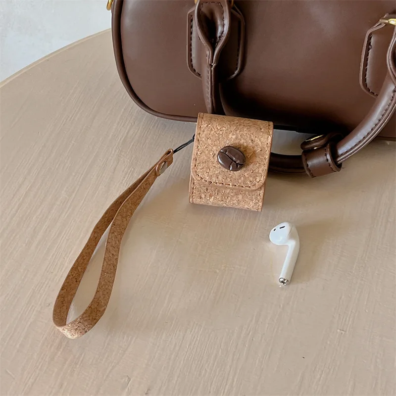 

Fashion Simplicity Grain 3D Coffee Bean Bluetooth Headset Cover for Airpods 1 2 3 Pro Pro2 Headphone Cover Wireless Earphone Box