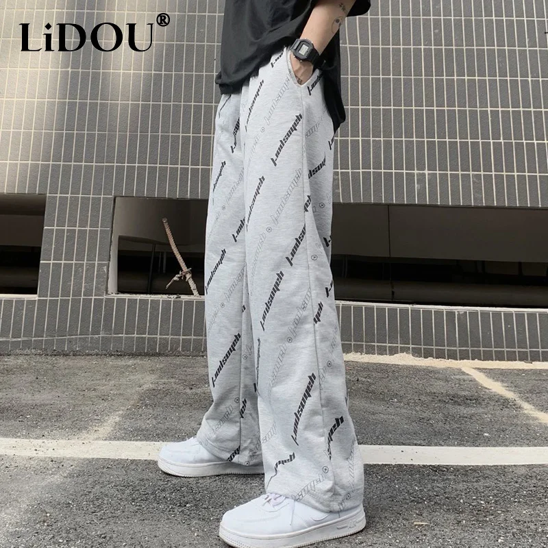 

Autumn Winter Y2K Letter Fashion Cotton Long Pants Man Loose Casual Korean Trousers Male Print Straight Pants Streetwear Clothes