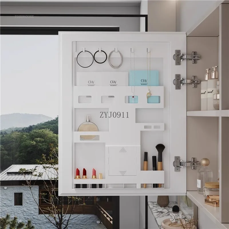 Smart Bathroom Mirror Cabinet Space Aluminum Home Furniture Wall-mounted Storage Makeup Mirror Cabinets with Light Storage