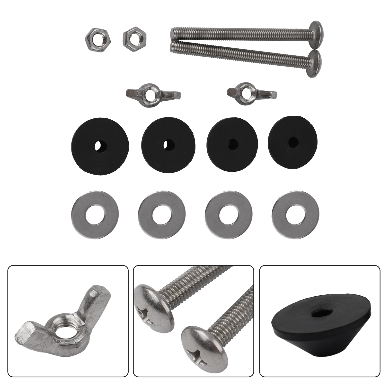 

Water Tank Screws Tank Bolt Toilet Bolts WC Cistern Close Coupling Fixing Fitting Pan Rubber Sealing Kit Silver