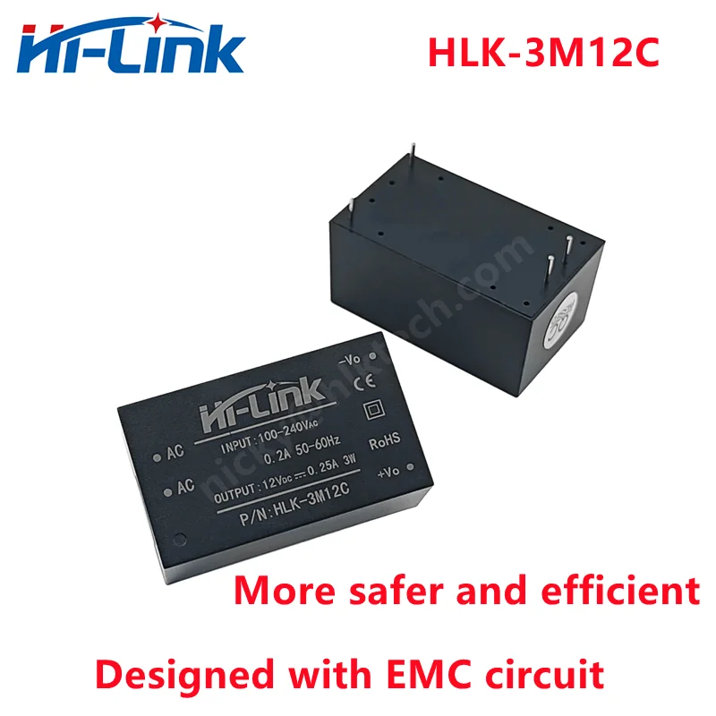 Hi-Link New  ACDC isolated converter HLK-3M05C with EMC circuit 220V/110V to 3/5/9/12/15/24V switching power supply module CE 4