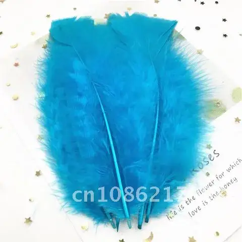 터키 플랫 깃털, 웨딩 쥬얼리 홈 장 천연 깃털, 밀리너리 트리밍 아트 공예, DIY 장식, 10-15cm, 50 개