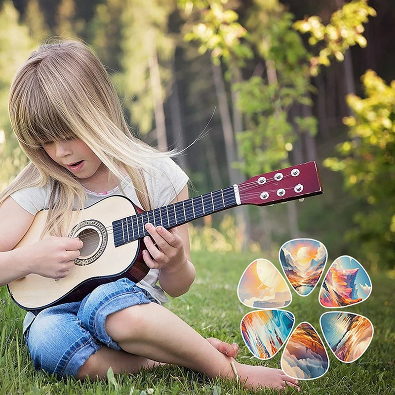 10Pcs/set Guitar Picks Premium ABS Material Dual-Sided Printing Shrapnel For Bass Ukulele Musical Instrument Accessories